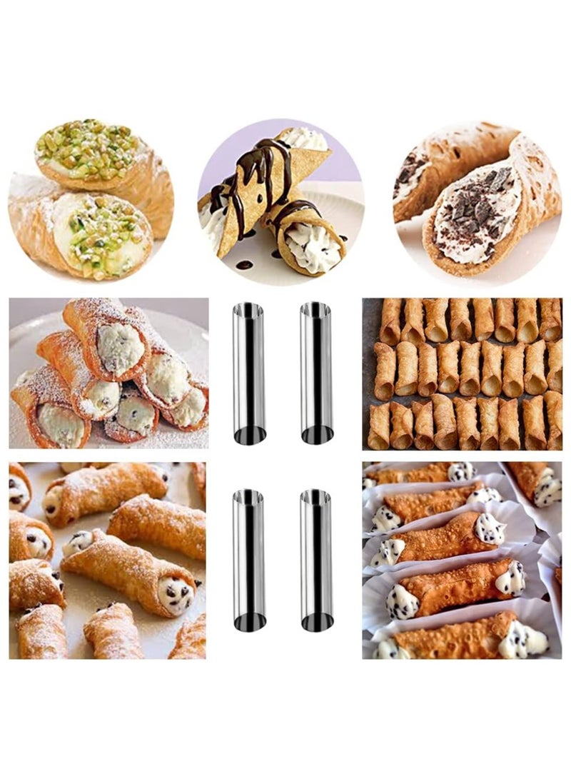 SOLARAE 15 Pcs Stainless Steel Cannoli Tubes Set 5 inch Large Non stick Cream Horn Danish Pastry Molds for DIY Baking Waffle Cone Pastry Roll Croissant - Image 2