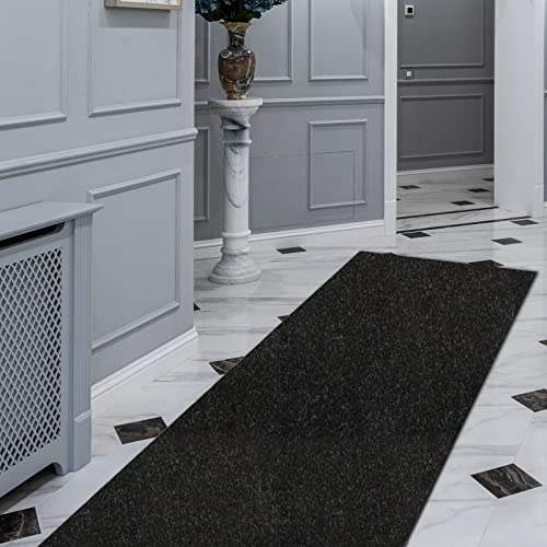 FREADEM Runner Rugs 2 x 6 Indoor Outdoor Carpet Runner Area Rugs with AntiSlip Rubber Backing for Aisle Hallway Balcony Garage Entryway Stair Black