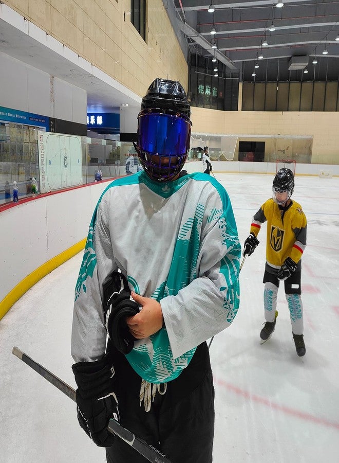 Gy Hockey Full Face Shield Visor Senior Hockey Face Shield Ice Hockey Helmet Visor Adult & Youth, Anti-Scratch/Anti-Fog/Ce Certified (Revo Bule) - Image 4