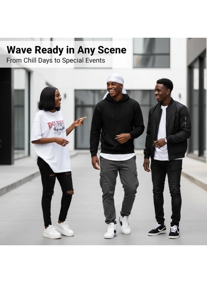 Y&D Velvet Durag Men Women Unisex, Soft Headwraps with Extra Long Tail and Wide Straps Perfect for 360 Waves Pirate Cap Bandana Turban Hat, 4 Pieces - Image 5