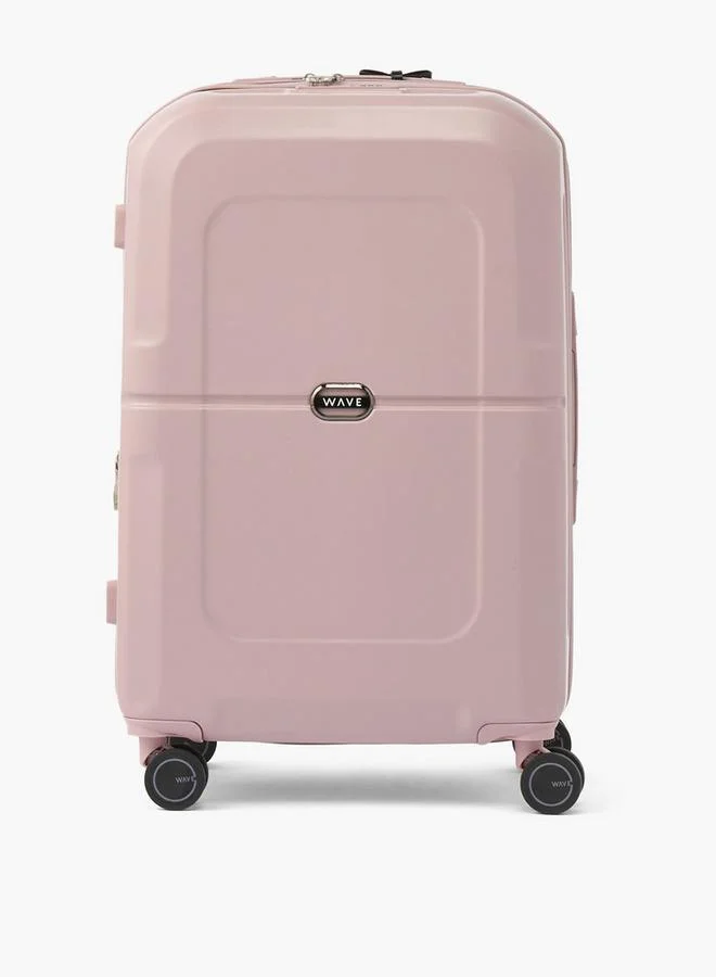 Wave Solid Hardcase Luggage Trolley With Retractable Handle - 24 Inches Check-In Bag