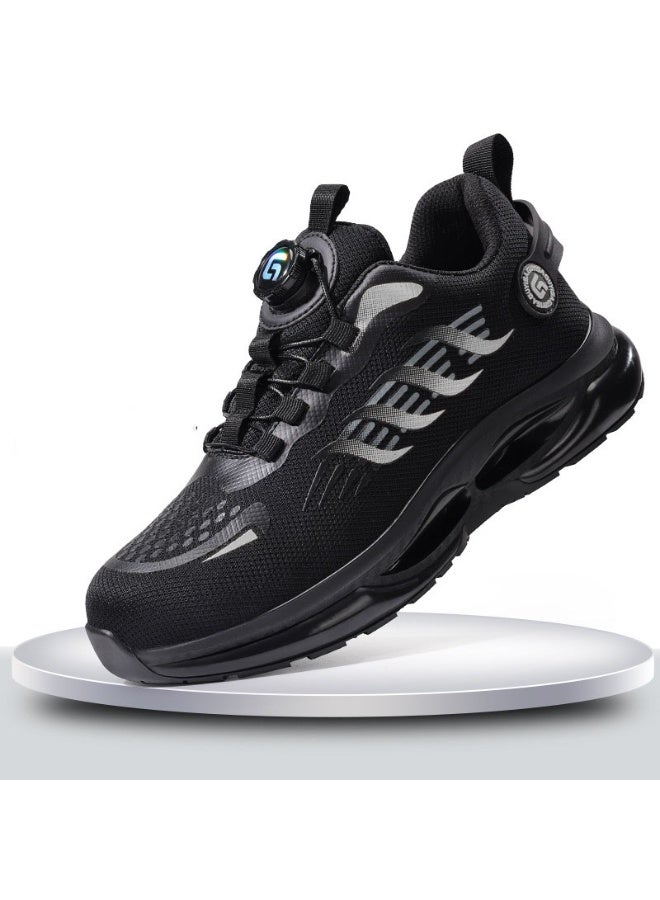 NIBEMINENT Rotating Buttons Work Safety Shoes For Men Men Steel Toe Shoes Puncture-Proof Men Work Sneakers Lightweight Protective Boots - Image 1