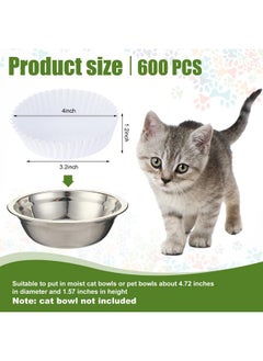 600 Pcs Large Pet Disposable Feeding Bowls Liner Bulk Cat Food Bowls Small Paper Bowls Paper Liner For Small Dogs Cats Dish Bowl Wet Food Feeding Station (White) - pzsku/Z9553291A2E968342557EZ/45/_/1726220272/70e8e017-4fab-4247-b8a5-0494279fa9bc