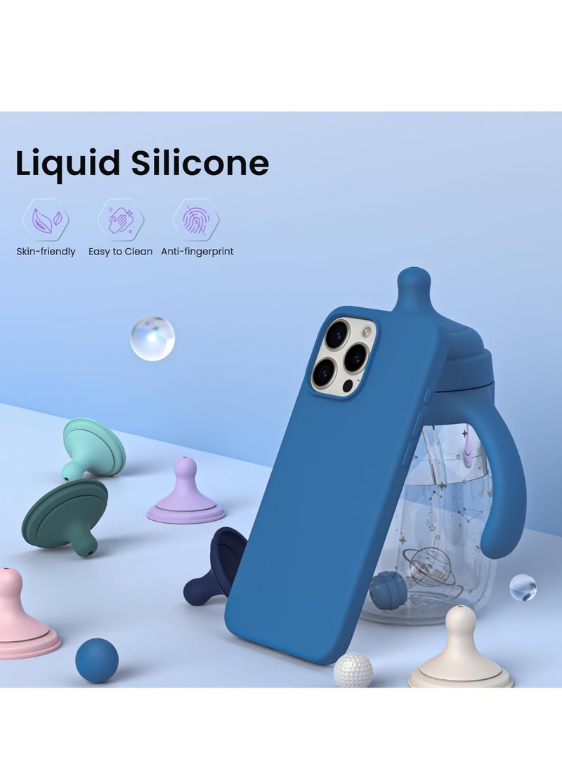 NEW Anti-Scratch Blue Silicone iPhone 16 Pro Case, Shockproof & Protective - Image 3