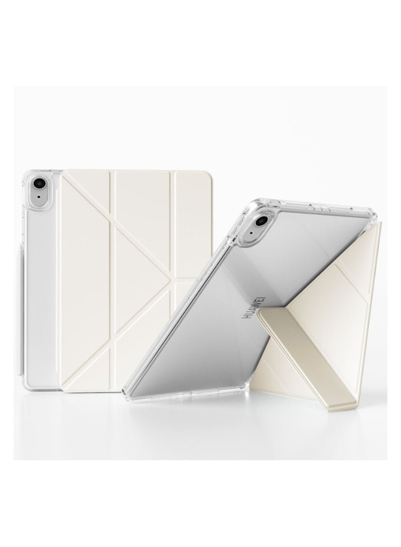 for iPad 2025 (11th Generation) A16 11-inch Case Cover, Triple Fold Y-shaped Design, Multi Angle, Leather Tablet Cover With Pen Slot, Automatic Wake-up/sleep,White - Image 1