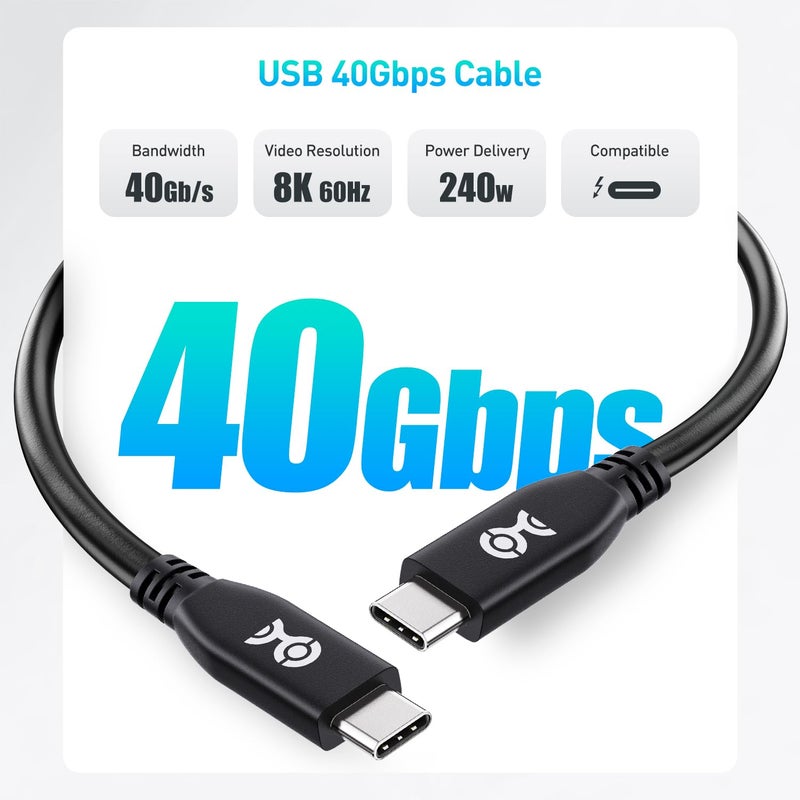 Cable Matters 40Gbps USB 4 Cable 6.6 ft / 2m, 8K Video, 240W Charging, USB4 Cable/USB C Display Cable PD 3.1, Compatible with Thunderbolt 4, iPhone 16/15 Pro Max Plus, MacBook, XPS, Surface Pro - Image 2