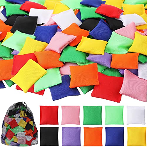 Jerify 100 Pack Bean Bags for Tossing Small Mini Colorful Cornhole Bags Bulk for Nylon Bean Bag Sack Tossing Bag for Outdoor Hand Toss Party Supply 24 x 24 Inch - Image 1