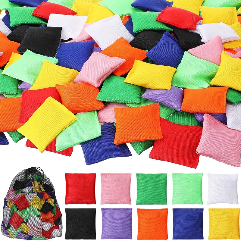 Jerify 100 Pack Bean Bags for Tossing Small Mini Colorful Cornhole Bags Bulk for Nylon Bean Bag Sack Tossing Bag for Outdoor Hand Toss Party Supply 24 x 24 Inch - Image 2