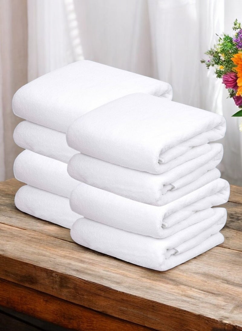Banotex 8 white cotton towels 50x100 cm - Image 1