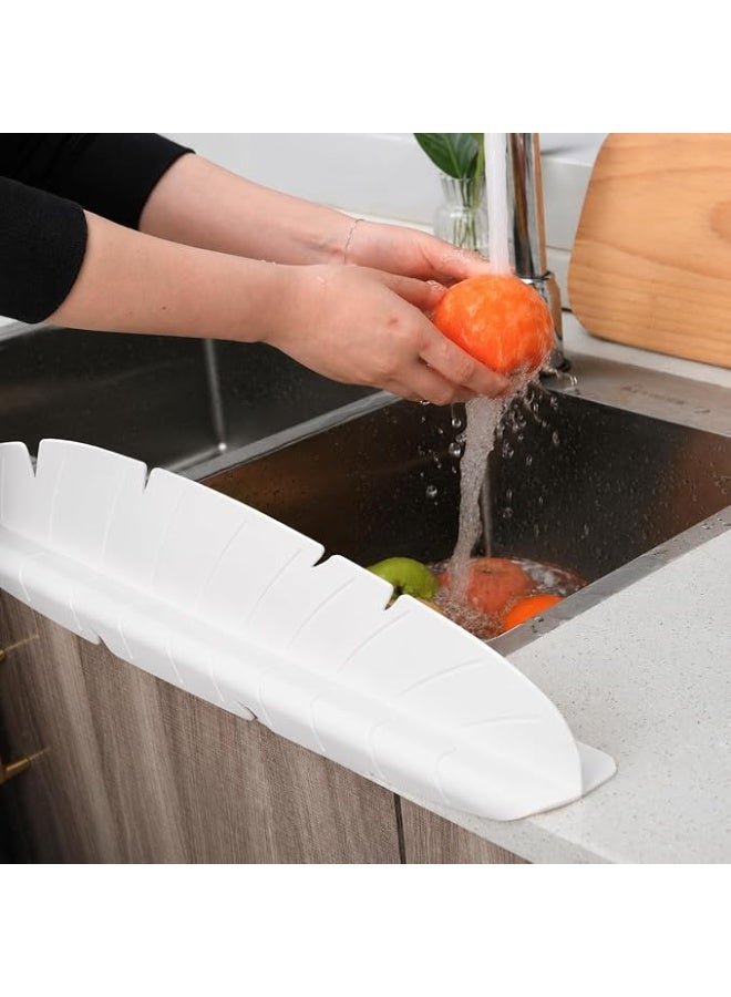 Silicone Sink Splash Guard Kitchen Faucet Splash Protector Countertop Water Catcher Fast Drying Drain Pad Non Slip Faucet Mat For Kitchen Bathroom Counter Sink Home Accessory White - Image 1