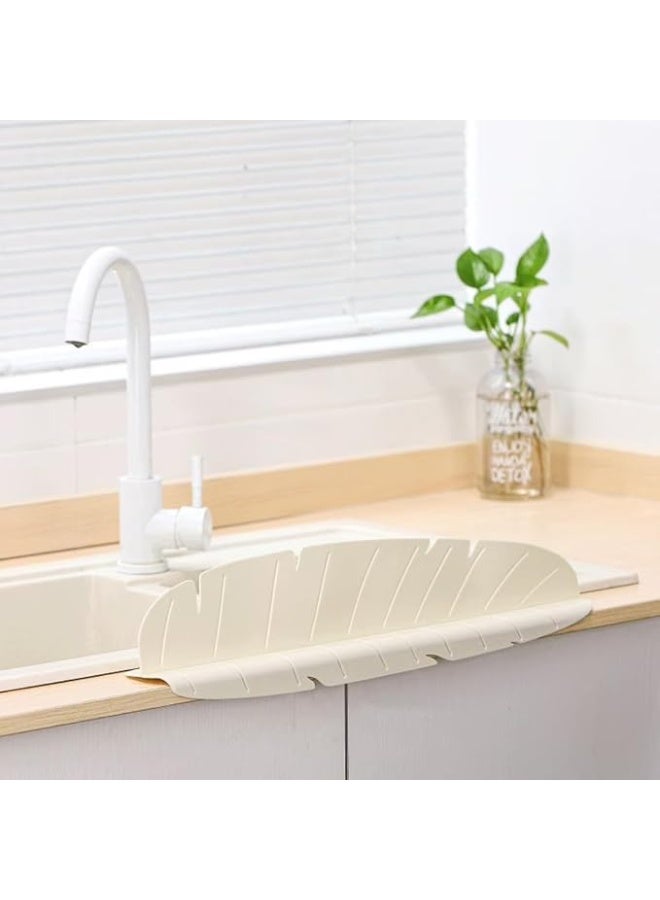 Silicone Sink Splash Guard Kitchen Faucet Splash Protector Countertop Water Catcher Fast Drying Drain Pad Non Slip Faucet Mat For Kitchen Bathroom Counter Sink Home Accessory White - Image 4