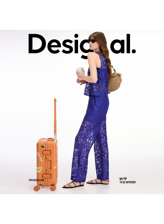 DESIGUAL مجموعة جديدة من الدانتيل المنقوش (مبطن) للسيدات - بنطلونات كاجوال ربيع-صيف 2025 - Image 3