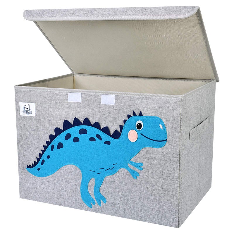 CLCROBD Foldable Large Kids Toy Chest with FlipTop Lid Collapsible Fabric Animal Toy Storage OrganizerBinBoxBasketTrunk for Toddler Children and Baby Nursery Dinosaur
