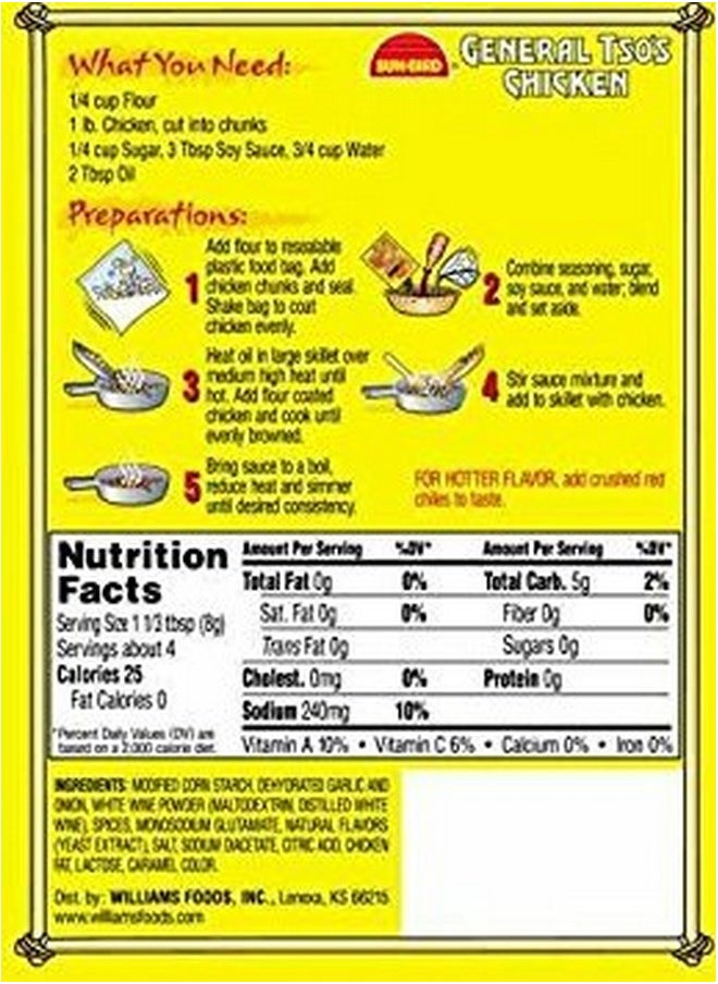 Sun Bird Sunbird General Tso's Chicken Seasoning Mix, 1.14 Ounce Packet (Pack of 10)  - Image 2