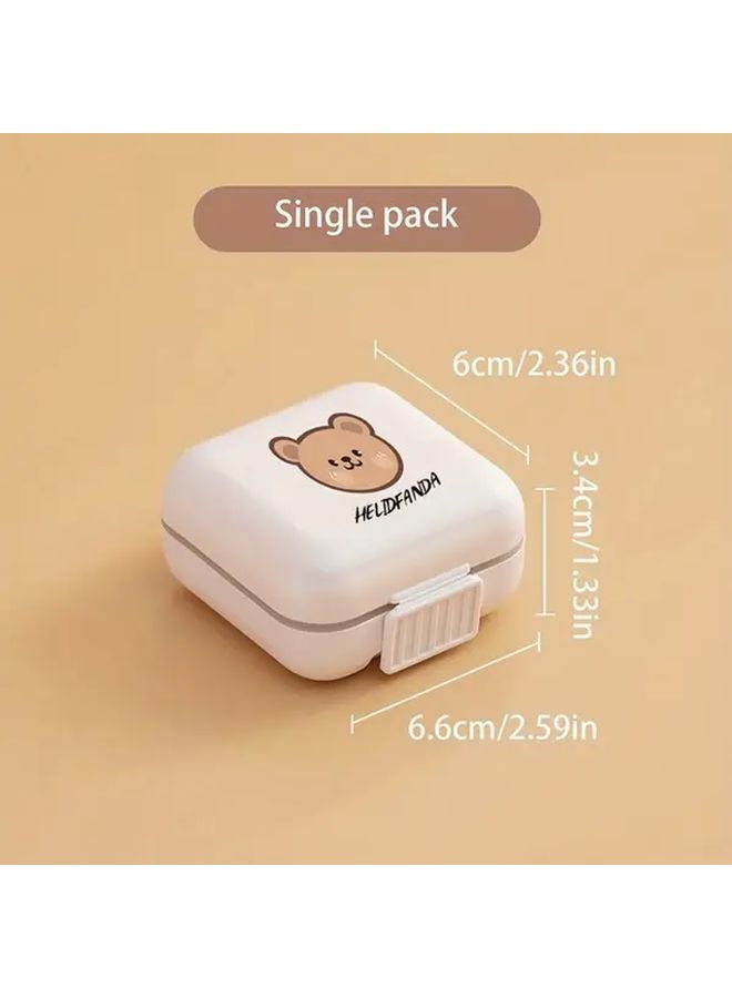 علبة تنظيم الحبوب على شكل دببة – 8 خانات – Portable Medicine Case مع أقسام – تخزين مضغوط للحبوب للسفر والمنزل أو كهدية – مثالية للفيتامينات والمكملات والأدوية – مثالية لكبار السن وأنماط الحياة المزدحمة – هيكل بلاستيكي متين - Image 5