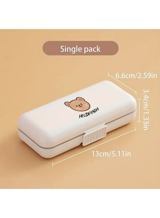 علبة تنظيم الحبوب على شكل دببة – 8 خانات – Portable Medicine Case مع أقسام – تخزين مضغوط للحبوب للسفر والمنزل أو كهدية – مثالية للفيتامينات والمكملات والأدوية – مثالية لكبار السن وأنماط الحياة المزدحمة – هيكل بلاستيكي متين - Image 3
