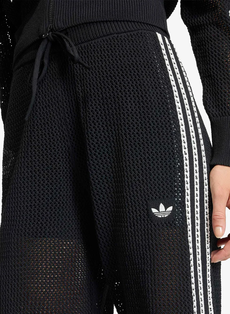 Adidas Originals BLACK Knitted Crochet Firebird Trackpants for Women | Best Price UAE