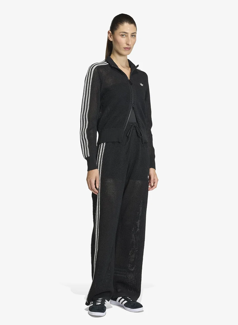 Adidas Originals BLACK Knitted Crochet Firebird Trackpants for Women | Best Price UAE