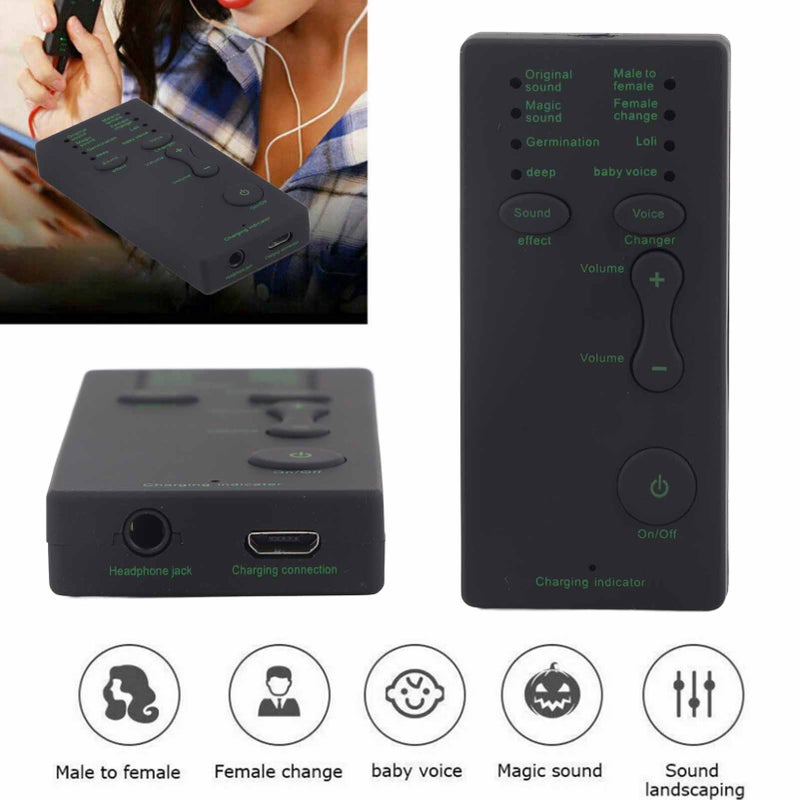 Mini Voice Changer Device Portable Sound Card Broadcast for Mobile Phone Computer Laptop - Image 3