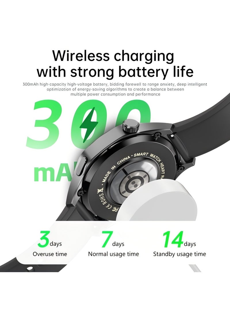 PRO - smart watch GT5  with Bluetooth calling function (answer/make calls), fitness tracking watch with sleep monitoring function, suitable for iPhone/Android, IP67 waterproof (leather brown) - Image 1