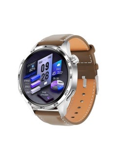 smart watch GT5  with Bluetooth calling function (answer/make calls), fitness tracking watch with sleep monitoring function, suitable for iPhone/Android, IP67 waterproof (leather brown)