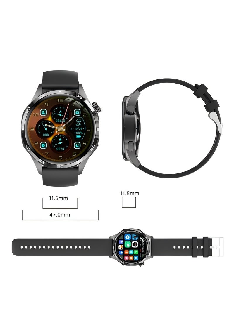 PRO - smart watch GT5  with Bluetooth calling function (answer/make calls), fitness tracking watch with sleep monitoring function, suitable for iPhone/Android, IP67 waterproof (leather brown) - Image 1
