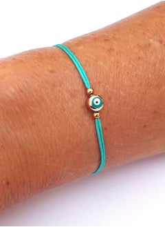 Alwan Hand Knitted Adjustable String Bracelet with an Evil Eye  - Image 2