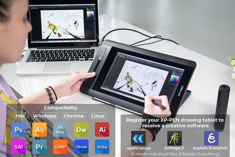 XPPen XP-Pen Artist12 11.6" Graphics Drawing Tablet Monitor Pen Display 72% NTSC with 8192 levels Battery-free stylus 1920x1080 FHD (Excluding Power Adaptor) - Image 5