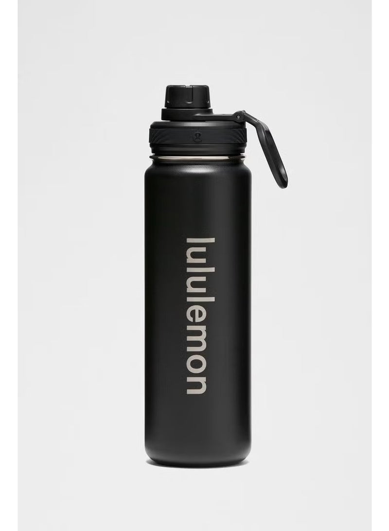 Lululemon Black Steel Sports Water Bottle, Insulated Stainless Steel Gym Bottle, Reusable Leak-Resistant Drink Bottle for Sports, Travel and Office - Image 1
