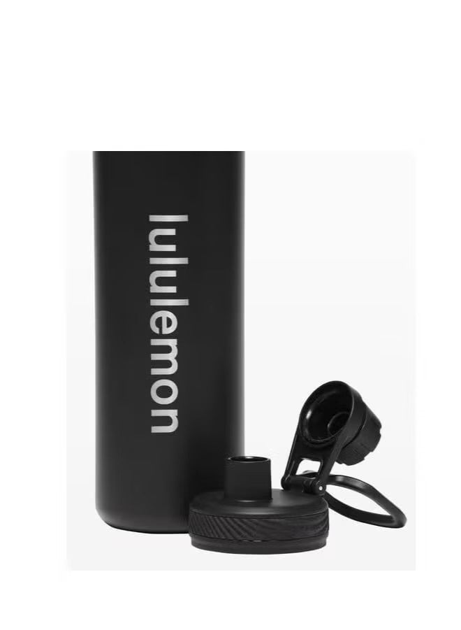 Lululemon Black Steel Sports Water Bottle, Insulated Stainless Steel Gym Bottle, Reusable Leak-Resistant Drink Bottle for Sports, Travel and Office - Image 4