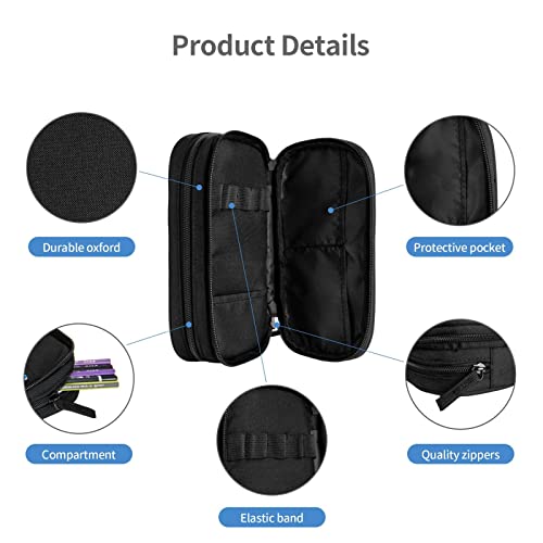 Perinsto Video Game Controller Background Pencil Case Big Capacity Multi Compartment Stationery Box Gaming Gadgets Pencil Pouch Holder Desk Organizer For School Office Home, Black - Image 4