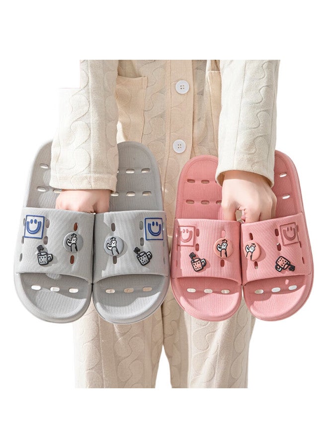 YUZHAOLIN Slippers For Men And Women, Bathroom Shower Hollow Water-Draining Quick-Drying Home Bath Slippers Ye329 Pink 40/41 - Image 2