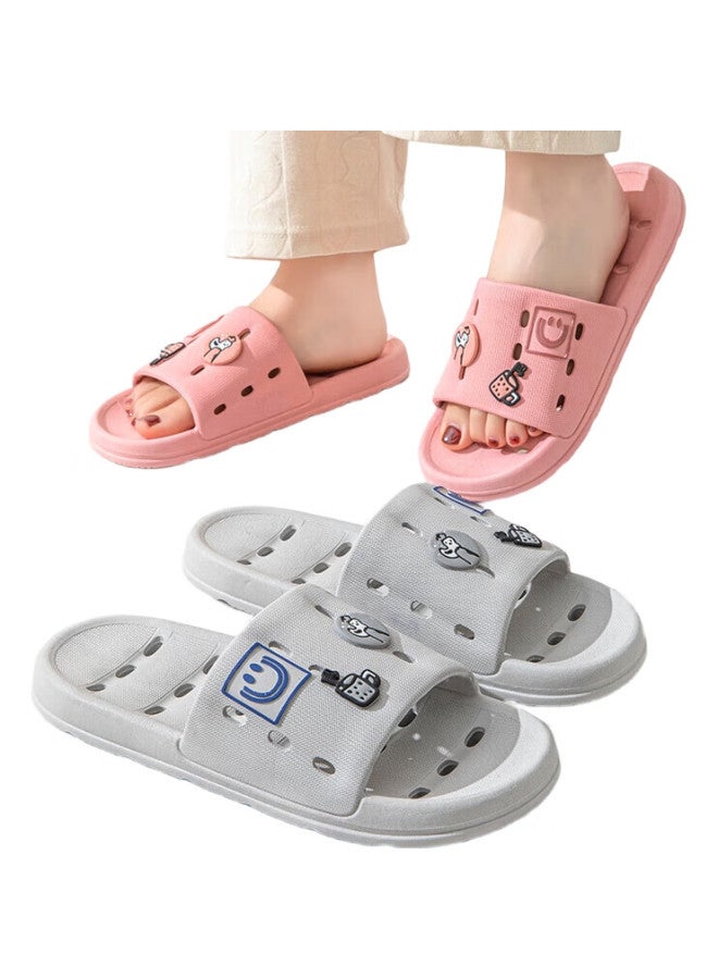 YUZHAOLIN Slippers For Men And Women, Bathroom Shower Hollow Water-Draining Quick-Drying Home Bath Slippers Ye329 Pink 40/41 - Image 1