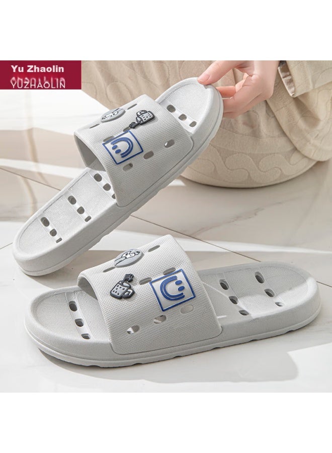 Yuzhaolin Slippers For Men And Women, Bathroom Shower Hollow Water-draining Quick-drying Home Bath Slippers Ye329 Pink 40/41 - Image 5