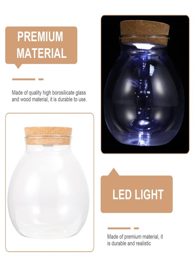 هيموبللو حوض سمك هيموبلو بإضاءة LED - حوض سمك بيتا صغير بإضاءة LED وغطاء، حوض سمك زجاجي صغير، وعاء زجاجي للتراريوم، زجاجة لتزيين المناظر الطبيعية والديكور المنزلي - Image 3