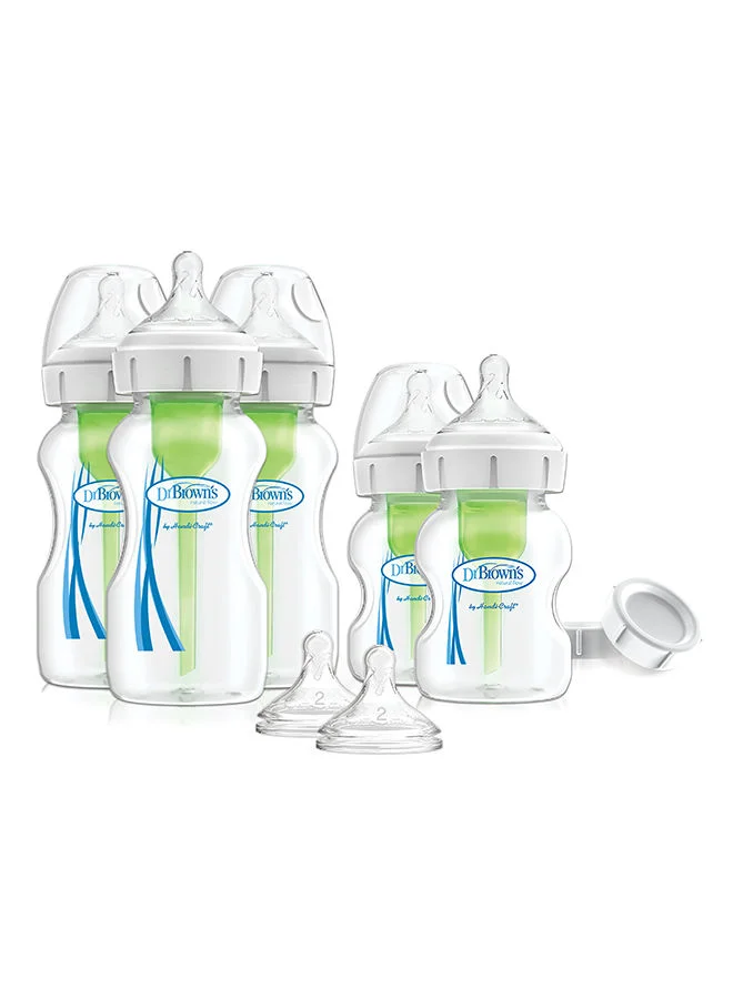 Dr. Brown’s Pp W-N Anti-Colic Options+ Newborn Feeding Set (2X150 Ml & 3X270 Ml Bottles, 2Xl2 Nipples, 2 Storage Caps, 3 Cleaning Brushes)