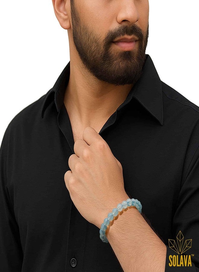 SOLAVA Original Opalite Bracelet for Women and Men with Lab Certificate - Stylish Opal Stone Bracelet for Emotional Healing, Confidence and Better Sleep | Opal Crystal - 8MM beads - Image 3
