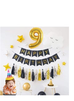 MARKQ 40 inch Number Balloons, Large Gold Foil Helium Balloons for Anniversary Wedding Birthday Party Decoration Supplies (Number 9)  - Image 5