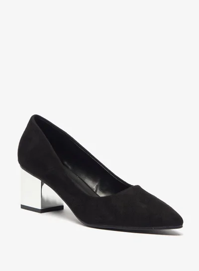 شو اكسبرس Solid Slip On Pumps with Block Heels Black
