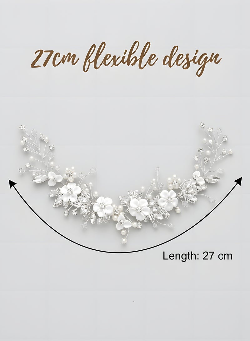 Beauenty Flower Crown Headband, Women Garland Headband ,Flower Hair Headband Pins Hair Accessories for Girls，Flower Crown Headband for Girls Wedding Festival Hair Accessories - Image 3