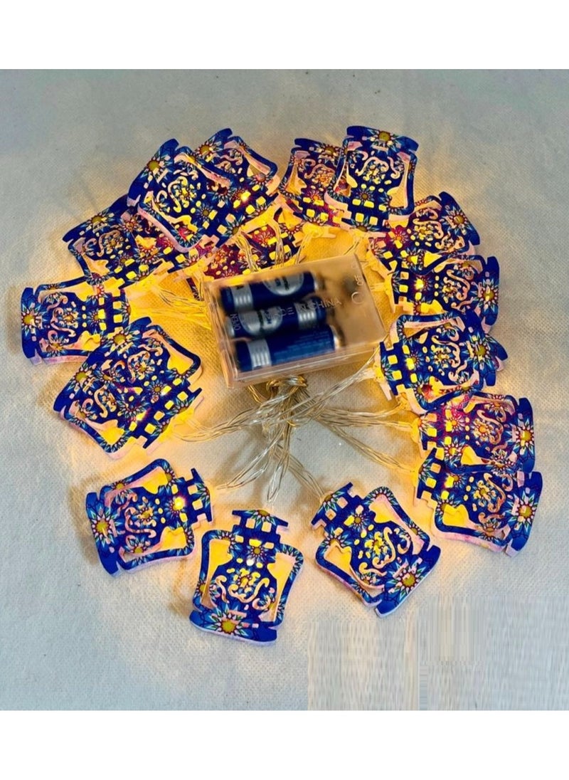 Boxwoods - 2 PCS Of Ramadan And Eid Decorative Light Strings 20 Lantern Style LED Lights - Image 1