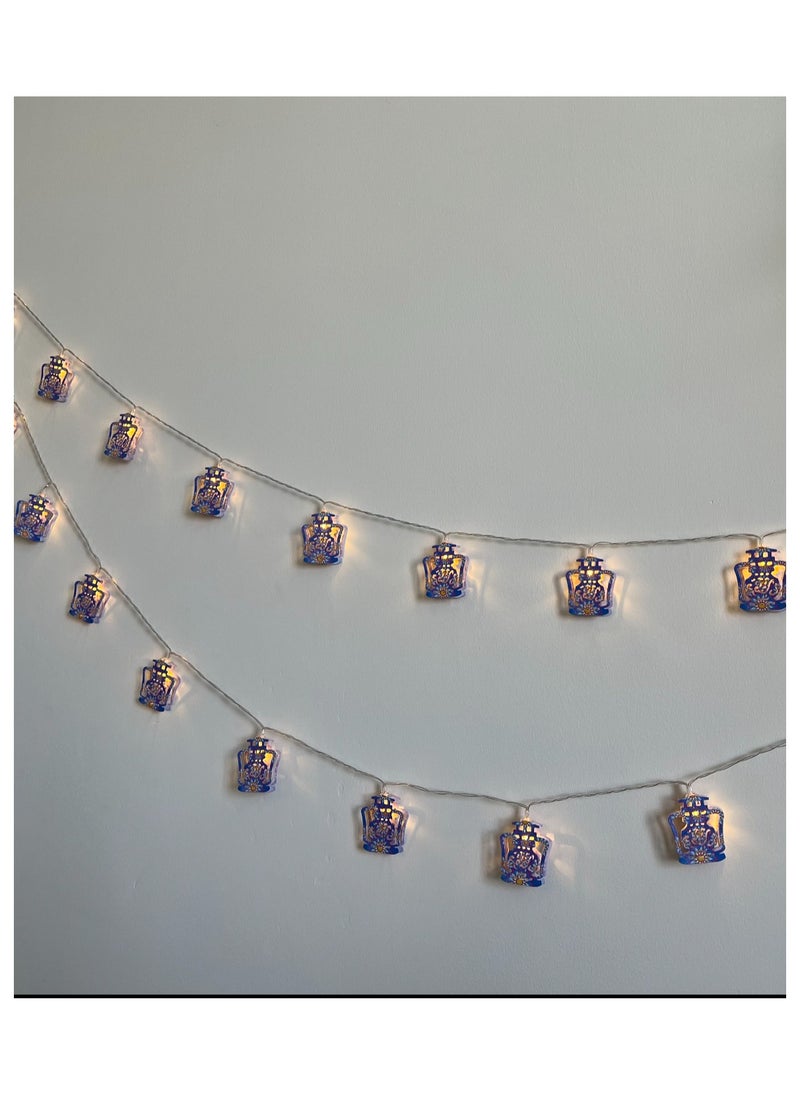 Boxwoods - 2 PCS Of Ramadan And Eid Decorative Light Strings 20 Lantern Style LED Lights - Image 1