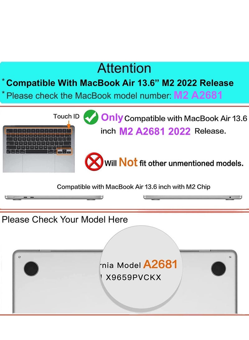 RKINC Case Compatible with New MacBook Air 13.6 inch M2 A2681 2022 Release Protective Snap On Hard Shell Cover for MacBook Air 13.6 inch (Crystal Clear) - Image 2