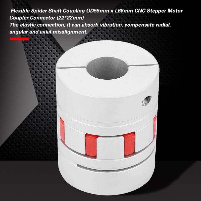Tyenaza 22mm to 22mm Aluminium Plum Flexible Shaft Coupling, D55 L66 Connector Flexible Coupler for 3D Printer CNC Machine and Servo Stepped Motor - Image 3