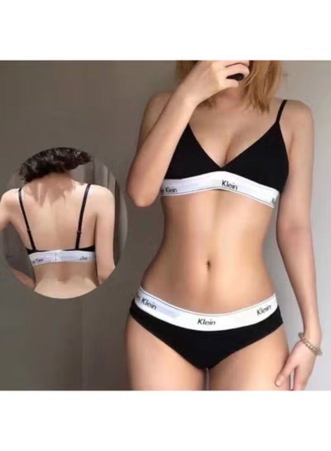 سي كيه برودكتس طقم ملابس داخلية نسائية من كالفن كلاين باللون الأسود (مقاس كبير) - Image 1