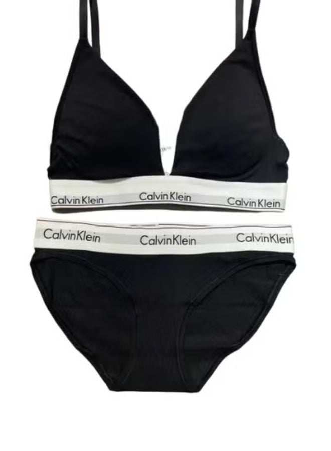 سي كيه برودكتس طقم ملابس داخلية نسائية من كالفن كلاين باللون الأسود (مقاس كبير) - Image 2