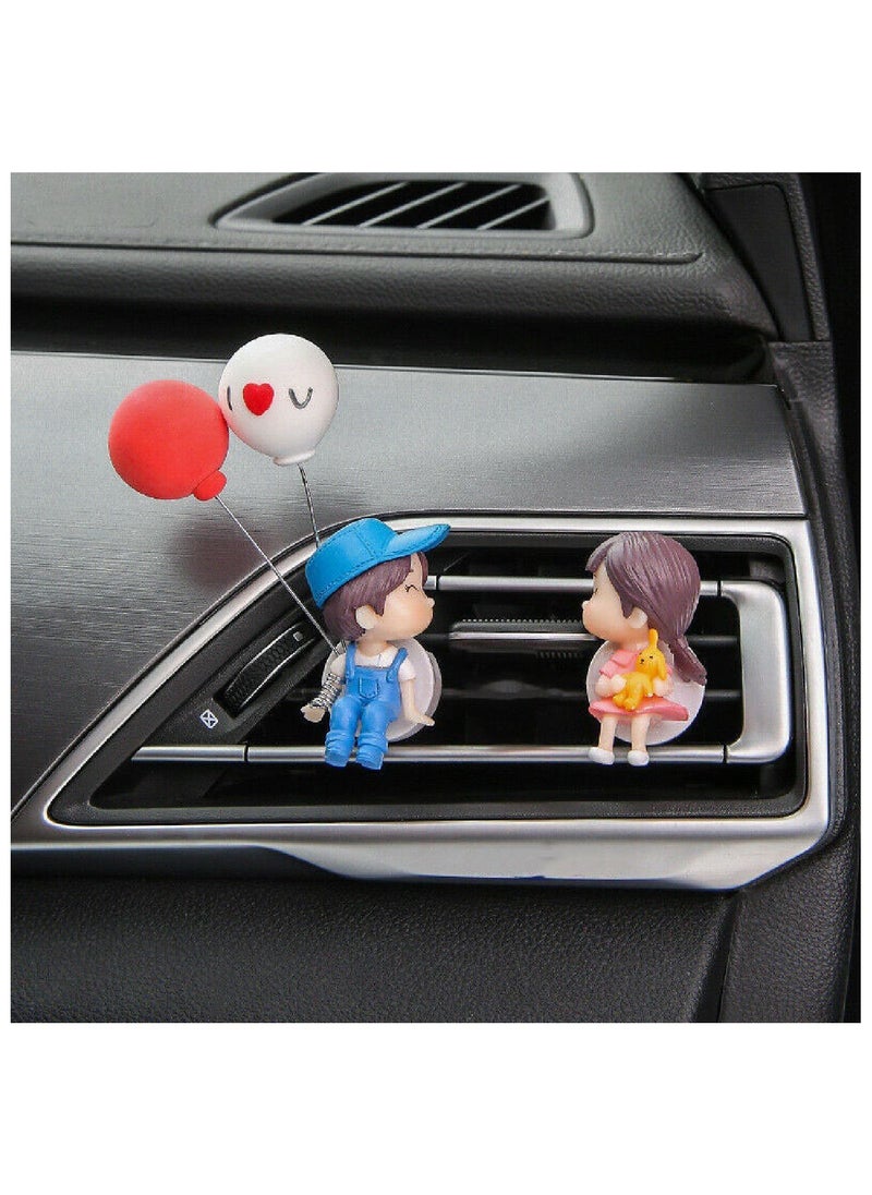YONK Cute Car Air Fresheners Vent Clip Outlet Freshener Perfume Clip   Decor Lovely Couple Car Interior Accessories For Women & Girls Car Decoration A1  - Image 1