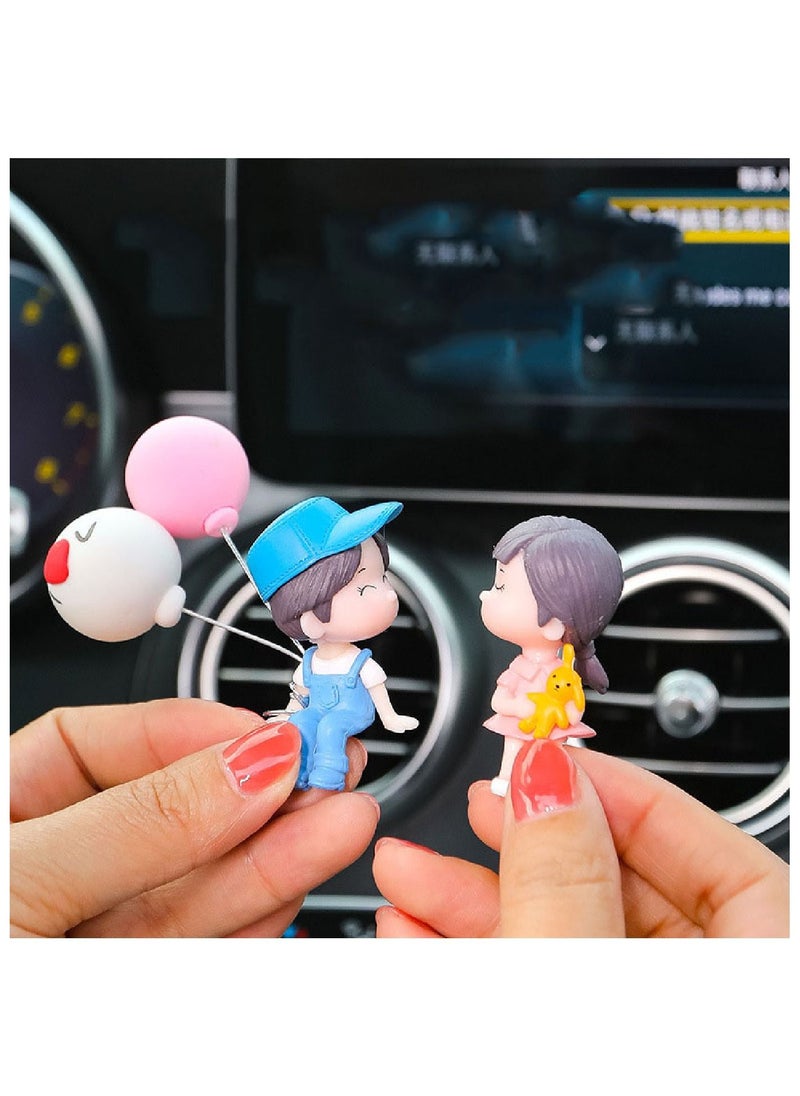 YONK Cute Car Air Fresheners Vent Clip Outlet Freshener Perfume Clip   Decor Lovely Couple Car Interior Accessories For Women & Girls Car Decoration A1  - Image 4