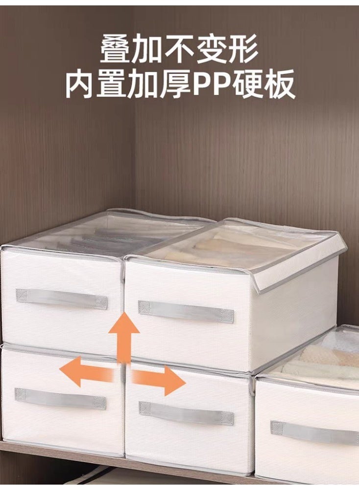 Clothes and pants organizer with a transparent, foldable cover, made of fabric - 9 compartments - Image 4