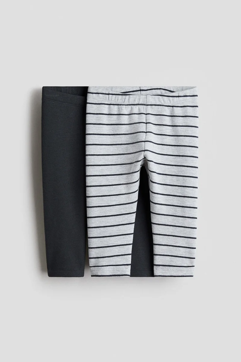 H&M 2-pack cotton leggings with brushed inside